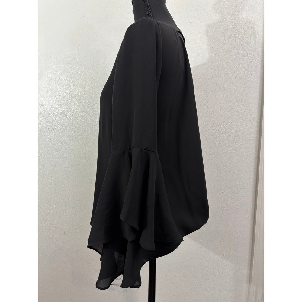 ZARA Trafaluc Collection Black Bell Sleeve Top Size S - Picture 3 of 10